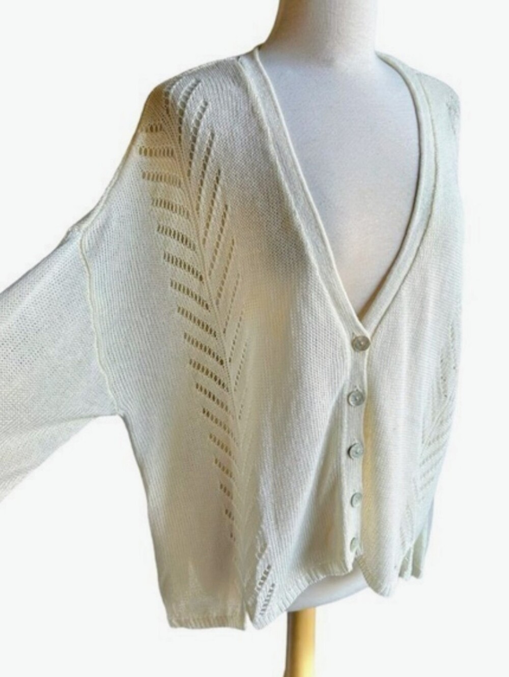 J Jill cream color gorgeous linen blend cardigan 3X